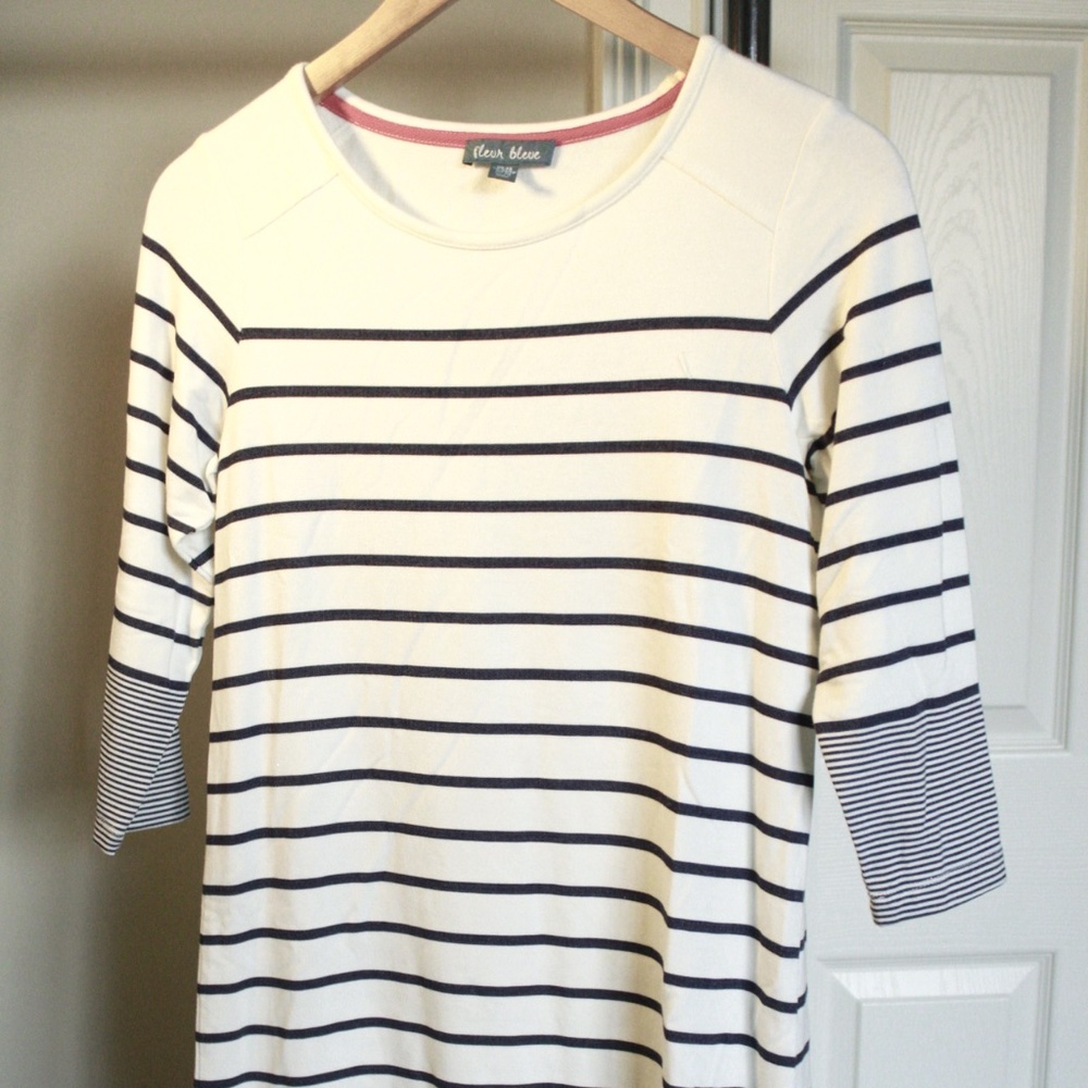 Fleur Bleve Blue stripped Sweater Dress
